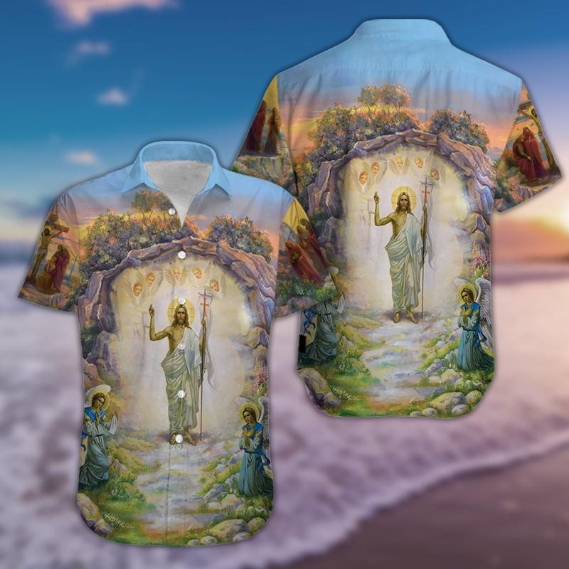 Felacia [Hawaii Shirt] Easter Jesus He Is Risen Unisex Hawaiian Aloha Shirts-ZX2321